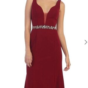 May Queen Burgundy Red Prom Dress Size 20